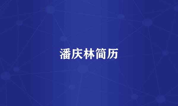 潘庆林简历