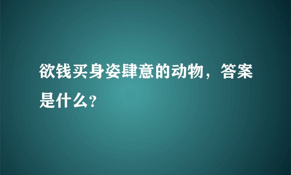 欲钱买身姿肆意的动物，答案是什么？