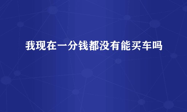 我现在一分钱都没有能买车吗