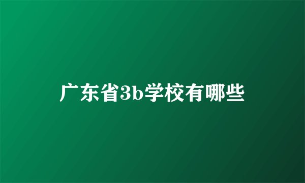 广东省3b学校有哪些
