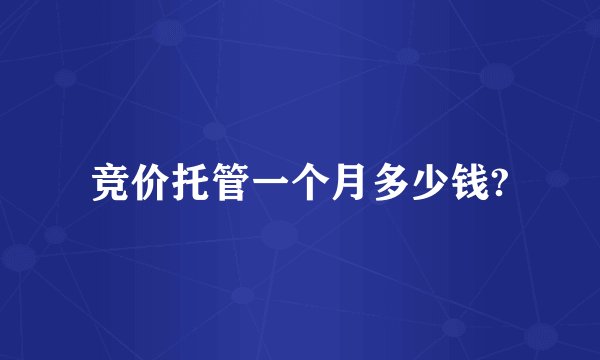 竞价托管一个月多少钱?