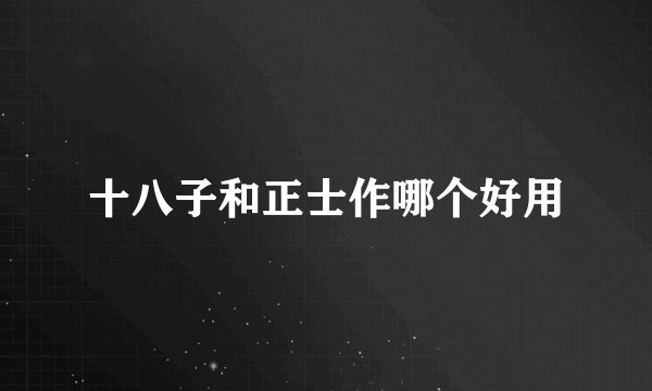 十八子和正士作哪个好用