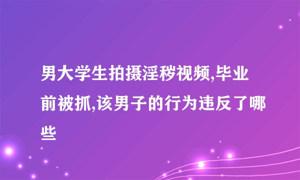 男大学生拍摄淫秽视频,毕业前被抓,该男子的行为违反了哪些