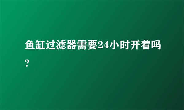 鱼缸过滤器需要24小时开着吗?