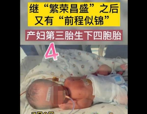 新乡一产妇第三胎生下龙凤四胞胎 这是咋情况？