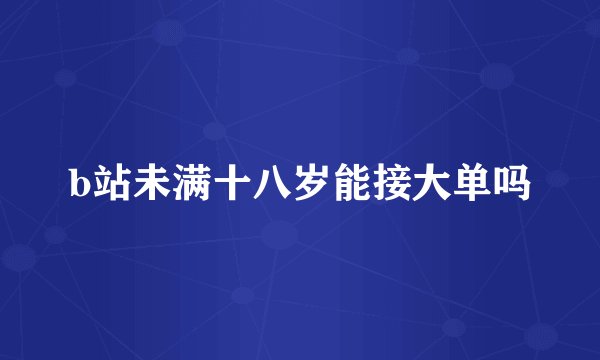 b站未满十八岁能接大单吗