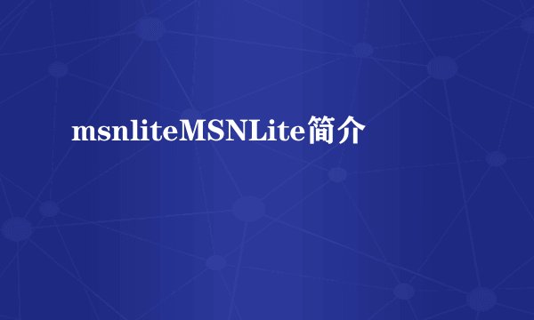 msnliteMSNLite简介