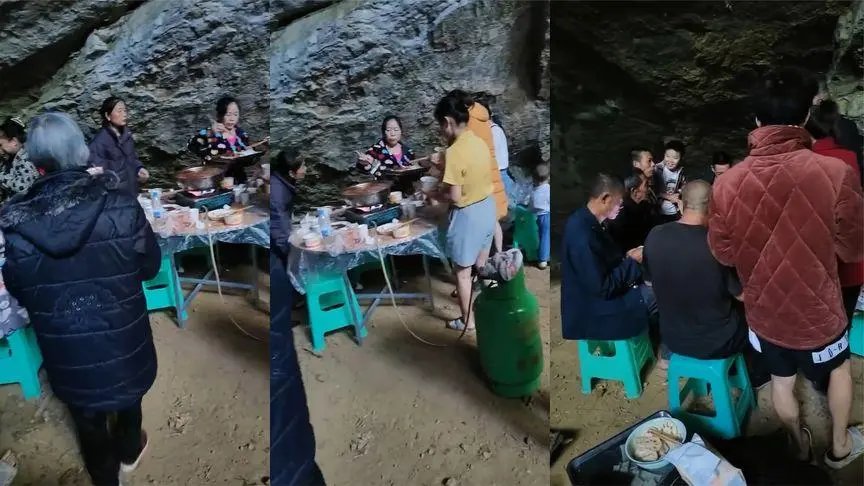 奇葩！重庆高温村民穿棉袄钻山洞吃火锅，山洞安全吗？
