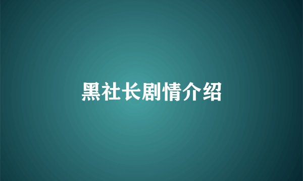 黑社长剧情介绍
