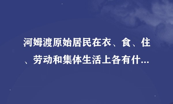 河姆渡原始居民在衣、食、住、劳动和集体生活上各有什么表现?