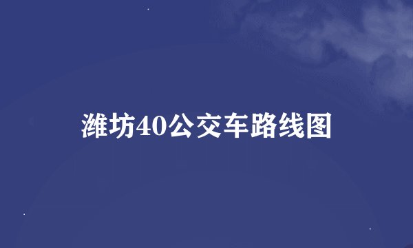 潍坊40公交车路线图