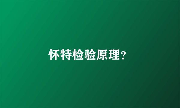 怀特检验原理？