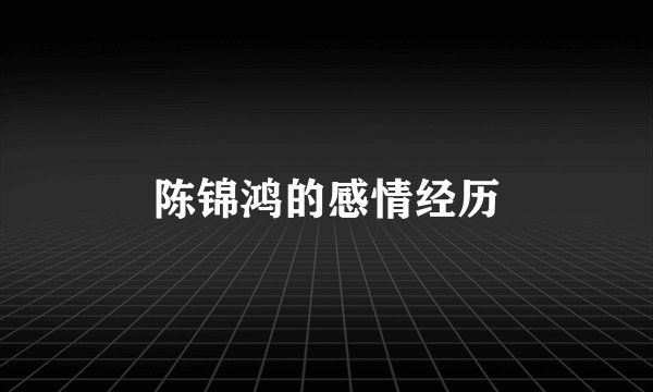 陈锦鸿的感情经历