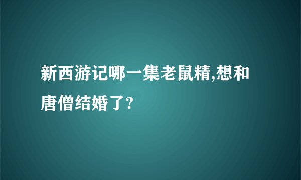 新西游记哪一集老鼠精,想和唐僧结婚了?