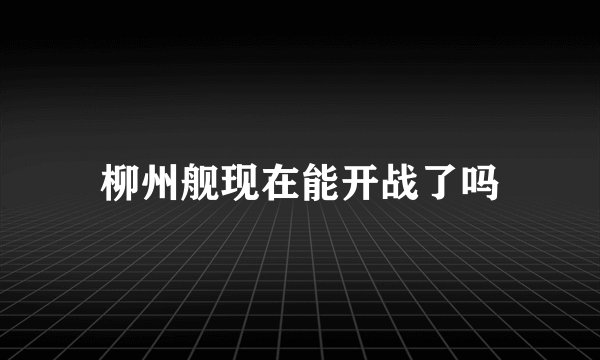 柳州舰现在能开战了吗