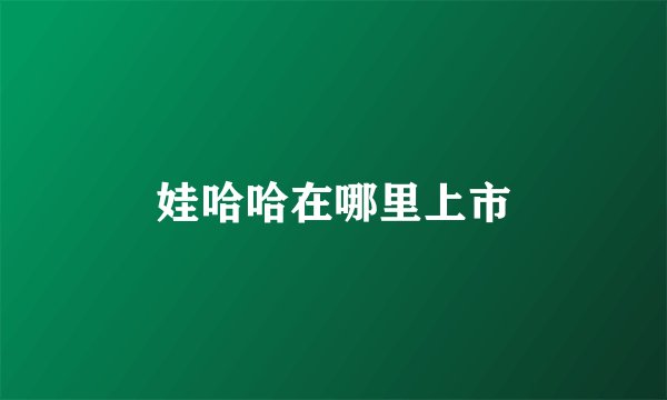 娃哈哈在哪里上市