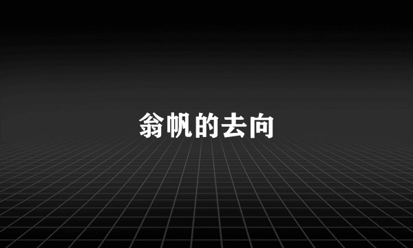 翁帆的去向
