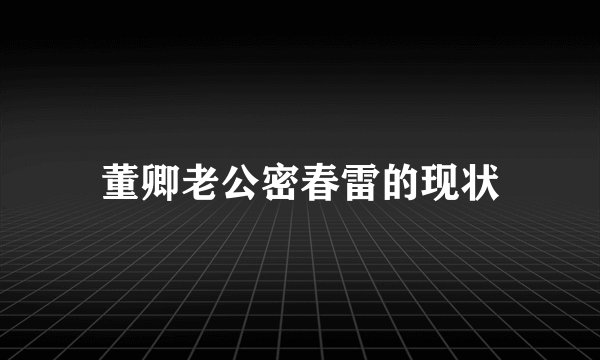 董卿老公密春雷的现状