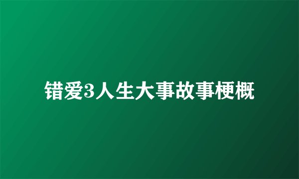 错爱3人生大事故事梗概
