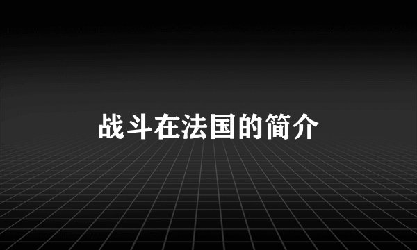 战斗在法国的简介