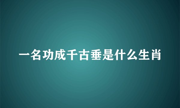 一名功成千古垂是什么生肖