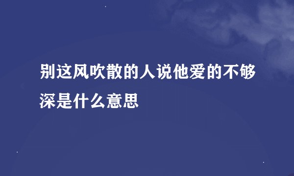 别这风吹散的人说他爱的不够深是什么意思