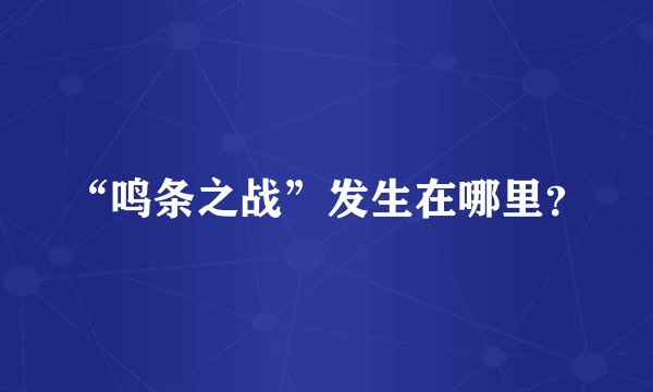 “鸣条之战”发生在哪里？