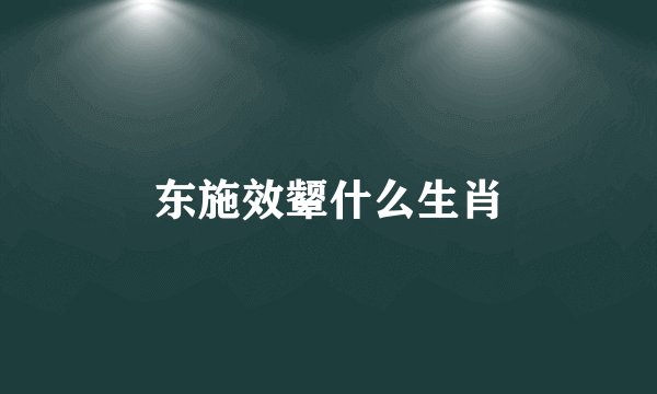东施效颦什么生肖