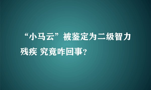 “小马云”被鉴定为二级智力残疾 究竟咋回事？