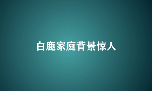 白鹿家庭背景惊人
