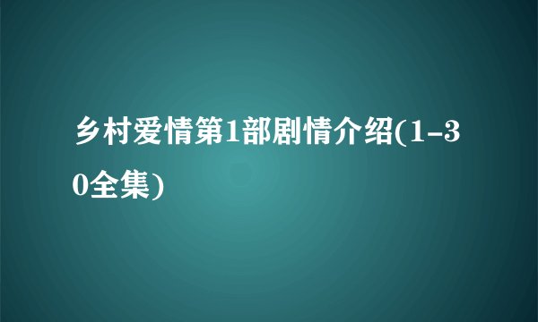 乡村爱情第1部剧情介绍(1-30全集)