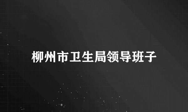 柳州市卫生局领导班子