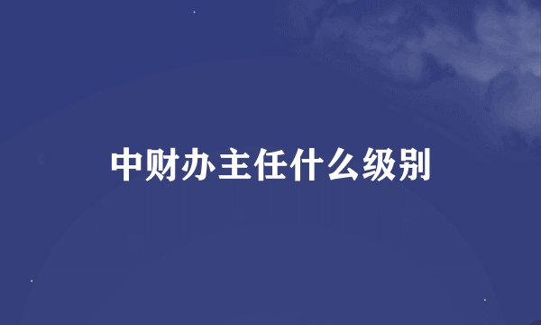 中财办主任什么级别