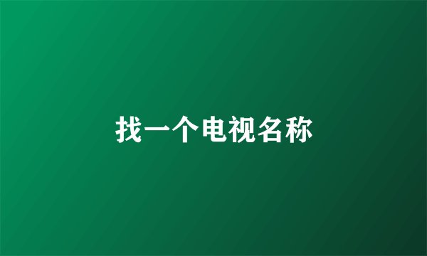 找一个电视名称