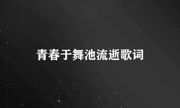 青春于舞池流逝歌词