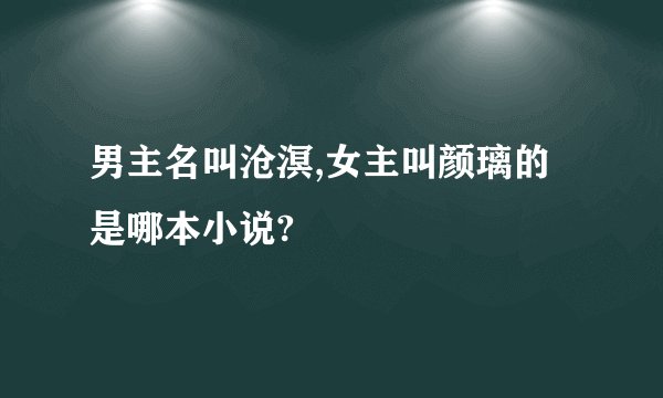 男主名叫沧溟,女主叫颜璃的是哪本小说?