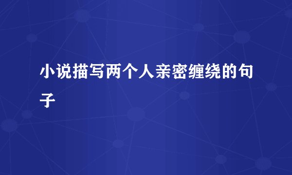 小说描写两个人亲密缠绕的句子