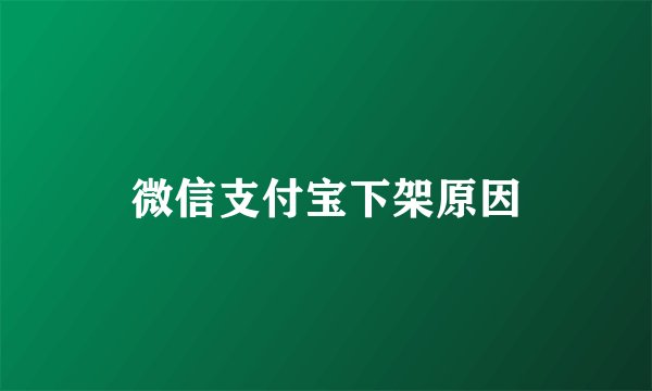微信支付宝下架原因