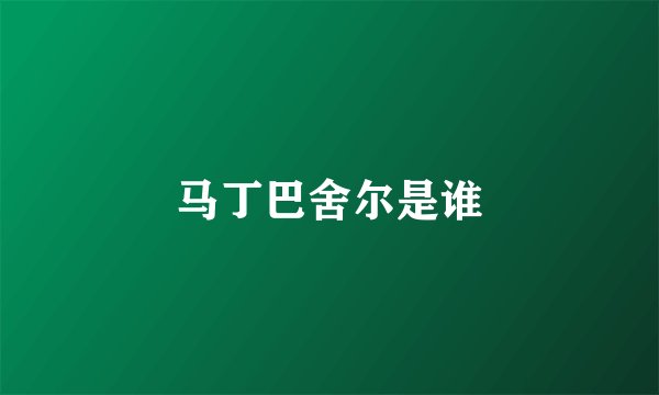 马丁巴舍尔是谁