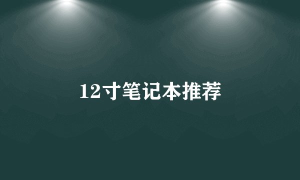 12寸笔记本推荐