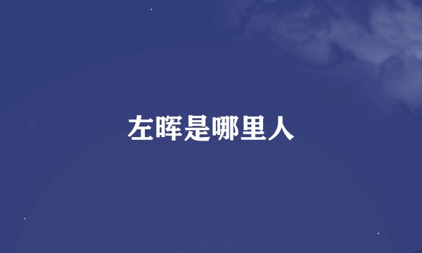 左晖是哪里人