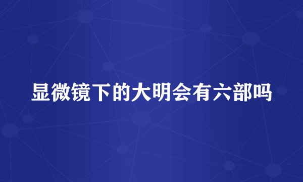 显微镜下的大明会有六部吗