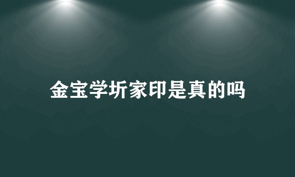 金宝学圻家印是真的吗