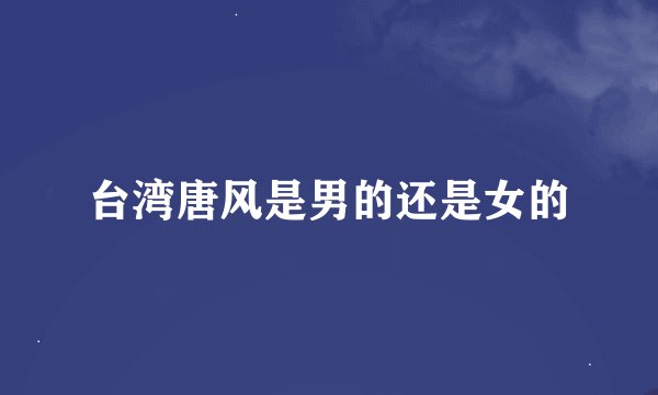 台湾唐风是男的还是女的