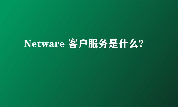 Netware 客户服务是什么?