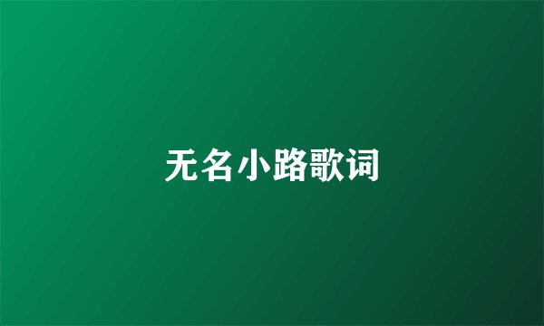 无名小路歌词