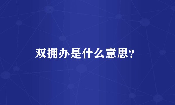 双拥办是什么意思？