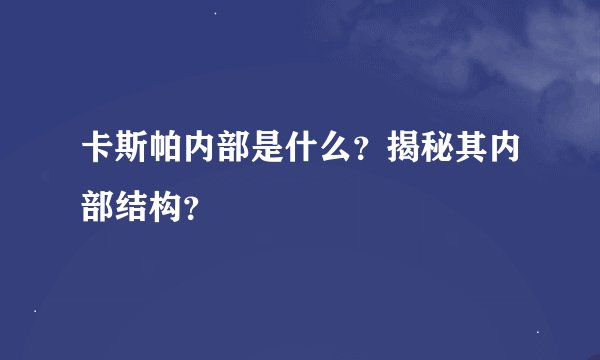 卡斯帕内部是什么？揭秘其内部结构？