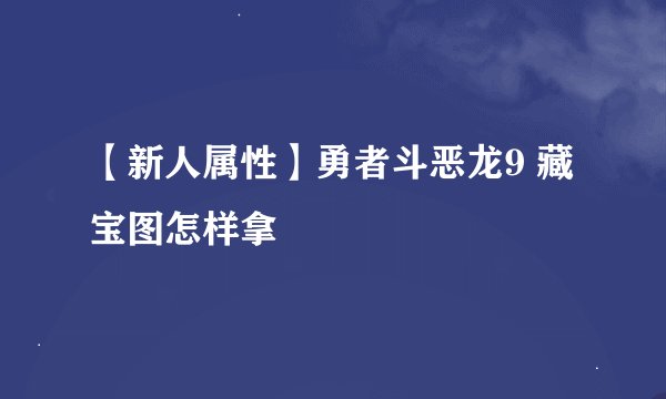 【新人属性】勇者斗恶龙9 藏宝图怎样拿