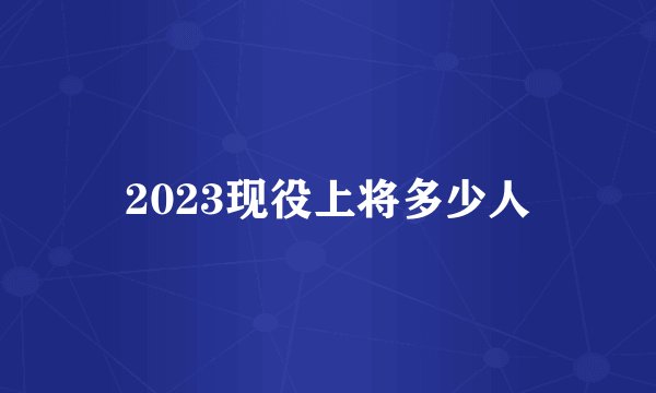 2023现役上将多少人